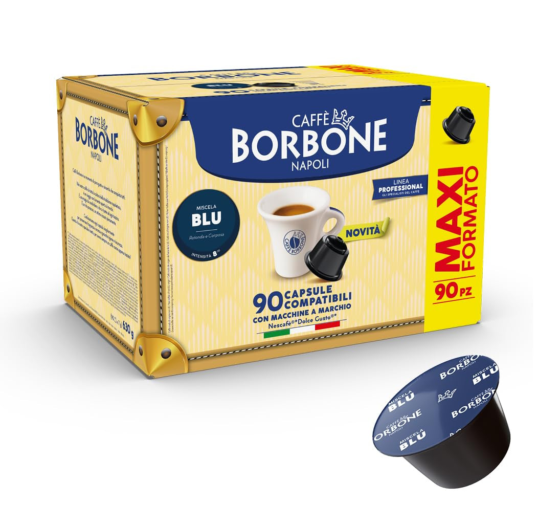 Caffè Borbone Blue Kaffeemischung - 90 Kapseln - Compatibel met Kaffeemaschinen der Marke Nescafè®* Dolce Gusto®*