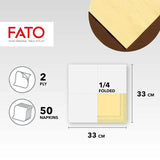 Fato - Papieren wegwerpservetten, ideaal voor informele lunches en buffetten, verpakking van 50 servetten, maat 33X33, 4 vouwen, 2-laags, champagnekleur, 100% puur cellulosepapier, FSC
