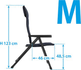 BRUNNER Rebel PRO (S-M-L) Klapstoel voor kamperen, tuin, terras Van aluminium, verstelbaar in 5 standen, draagvermogen tot 150 kg, hoge rugleuning, zwart of blauw Reiskussens Naty Shop
