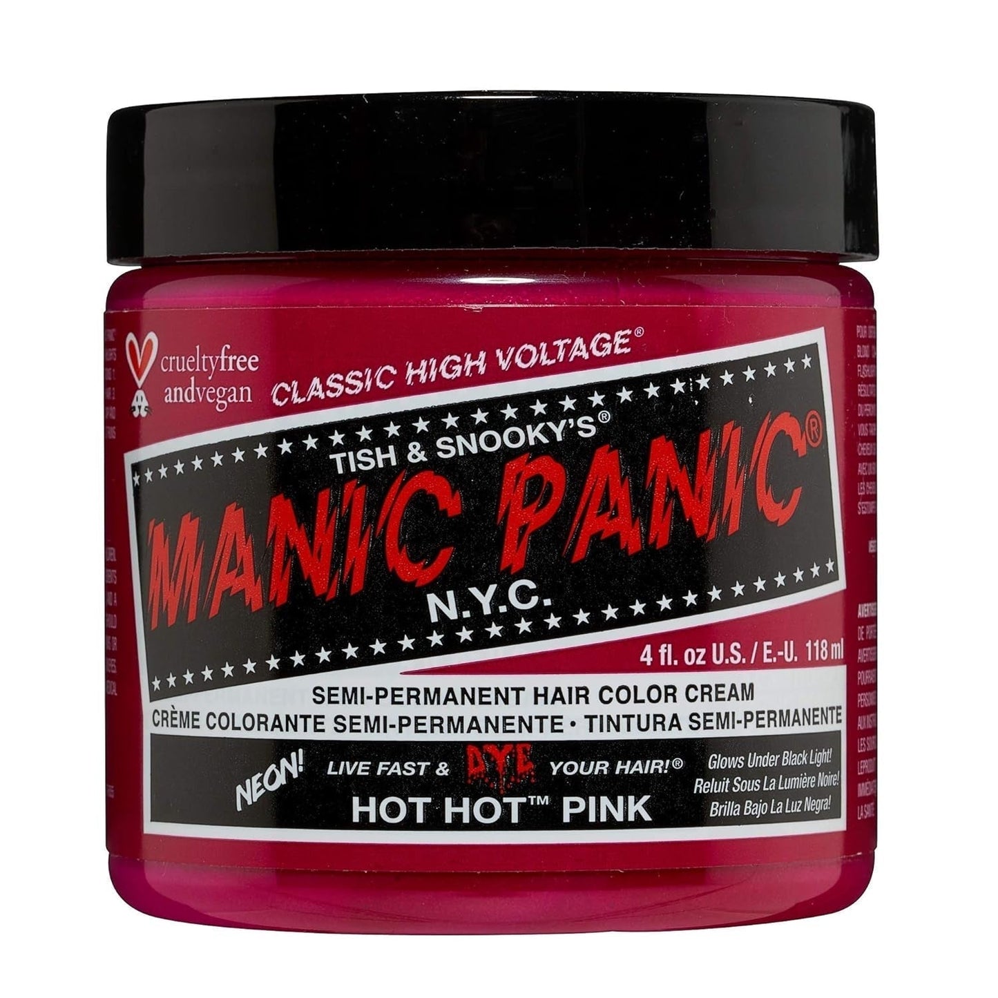 Manic Panic Hot Hot Pink Klassieke Crème Vegan Cruelty Free Semi-permanente haarverf 118 ml Naty Shop Haarverf Hot Hot Pink 118 Ml (1 pak)