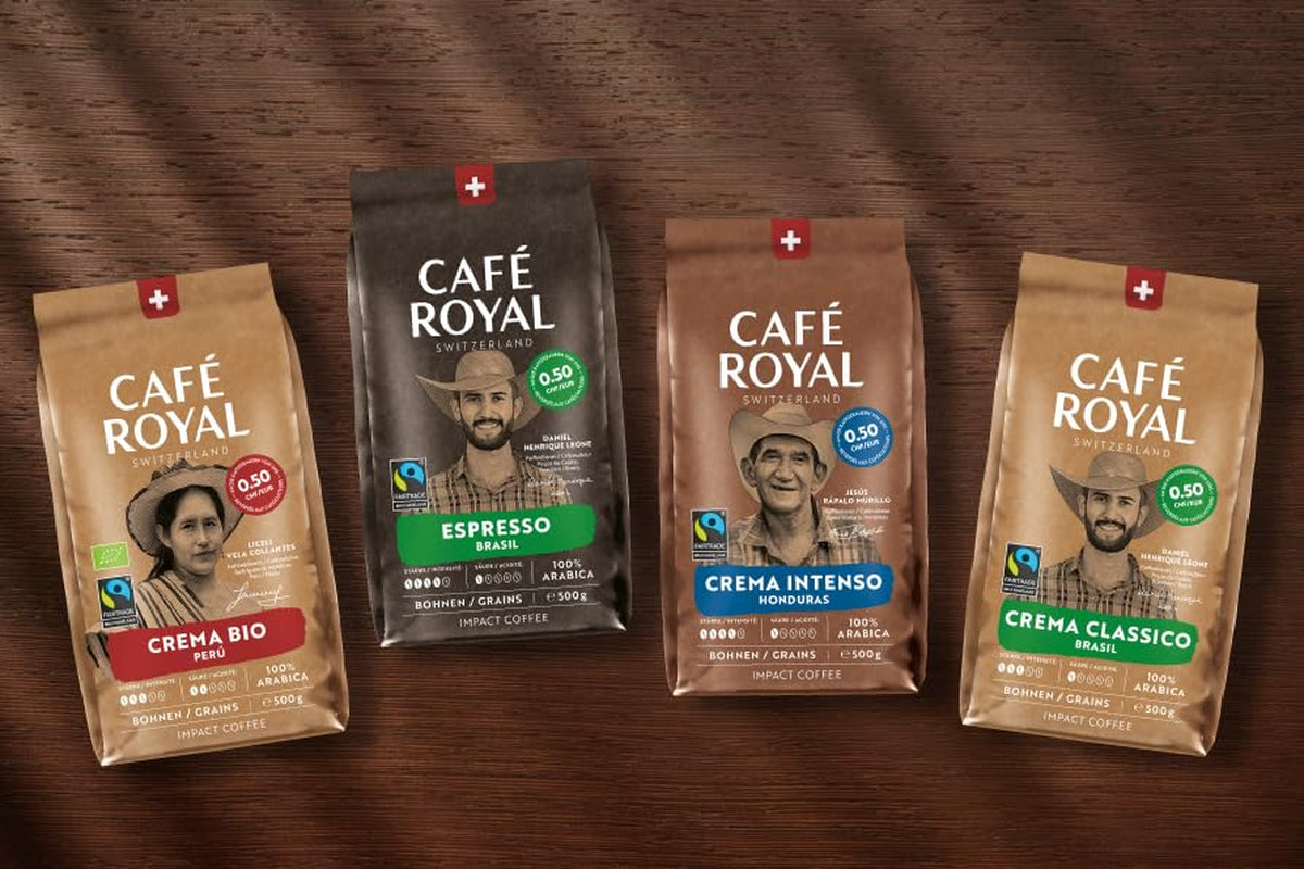 Café Royal Bio Espresso Peru – 100% Arabica Kaffeebohnen, aromatisch-intensief, dunkle Röstung, Stärke 4/5, Bio & Fairtrade, 500 g ganze Bohnen