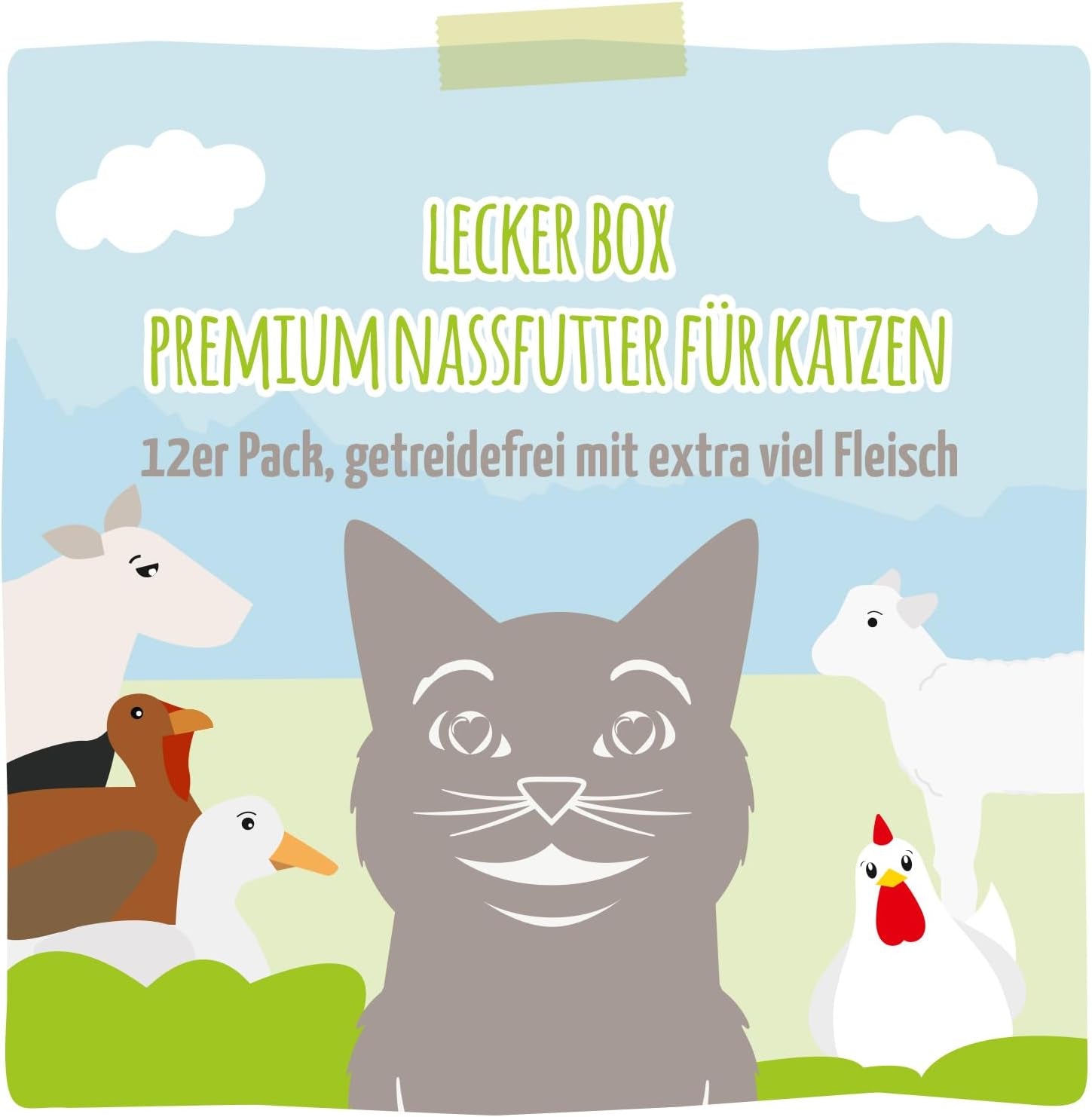 MjAMjAM - Premium natvoer voor katten - Delicious Box 12 Pack (12 x 200g) Graanvrij met extra vlees