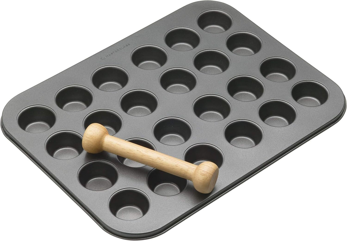 Masterclass Mini Taartvorm 24 Gaten 1mm Dik Duurzaam Koolstofstaal 35x27cm Grijs Naty Shop