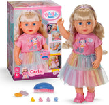 BABY born Carla - pop 43 cm - hoge kwaliteit blond haar met lokken - geen batterijen nodig - geschikt voor kinderen vanaf 4 jaar - inclusief 7 accessoires, roze
