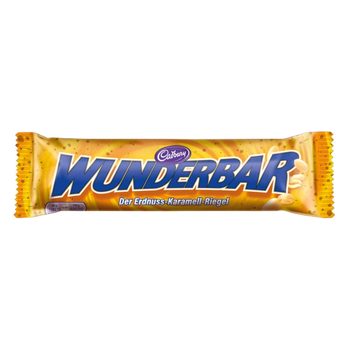 WUNDERBAR Pinda's – Karamelpindarepen individueel verpakt met knapperige stukjes pinda's – 24 x 49 g