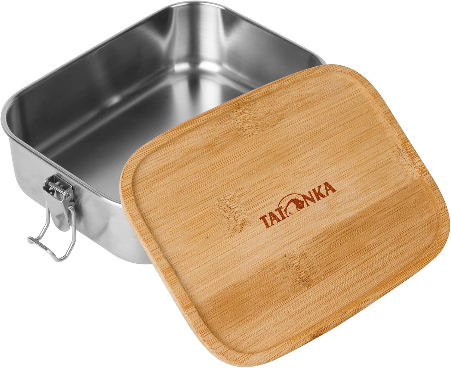 Tatonka Roestvrijstalen Lunchbox I Bamboe Lunchbox (800ml / 1000ml) - Broodtrommel met bamboe deksel en draaideksel - onbreekbaar, niet giftig, vaatwasmachinebestendig, plasticvrij en BPA-vrij Voedselbewaardozen Naty Shop 1000 Ml