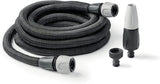 GF SRL, Aquapop Grey Easy 10, 10 meter zelfverlengende gevlochten slang, made in Italy, met mini-tuinsproeier en aansluitingen voor tuinirrigatie, donkergrijs