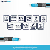 Tuinslang Cellfast MULTIFLEX PRO, duurzaam, 6-laags, ATS2 gebreide vlecht, UV- en algenbestendig, zware metalen vrij, fluwelen technologie, 35 bar, -20/+65°C, 3/4", 30m