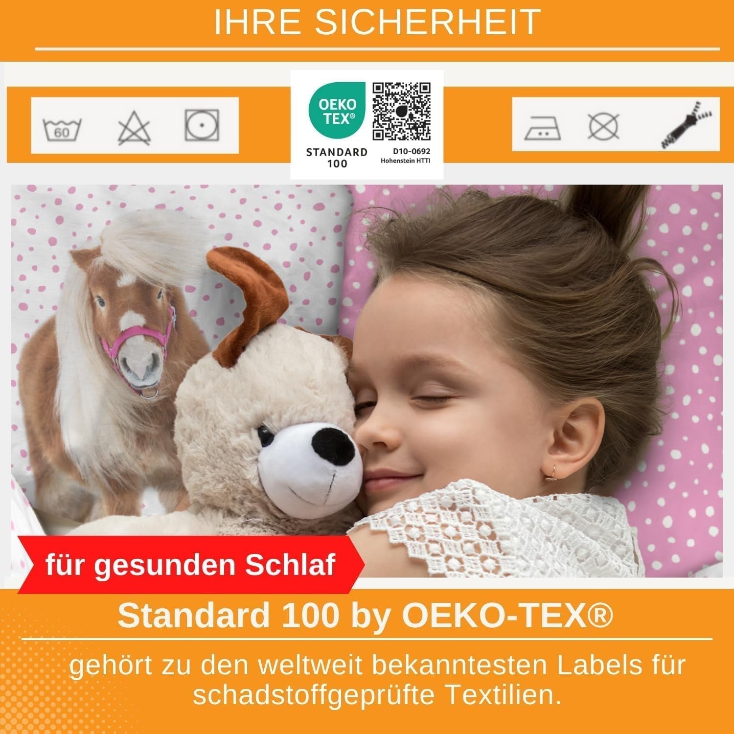 Aminata, kinderbeddengoed met pony's Beddengoed - kinderen Naty Shop