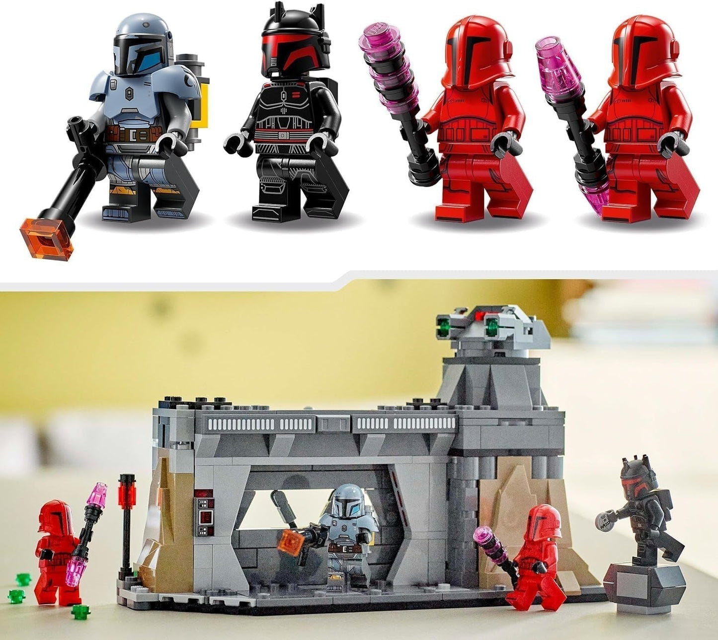 LEGO Star Wars: The Mandalorian Duel tussen Paz Vizsla en Moff Gideon, verzamelbaar bouwspeelgoed voor kinderen, cadeau-idee voor creatieve jongens en meisjes vanaf 7 jaar, Mandalorian speelgoed 75386 Bouwsets Beuche in LEGO-Store