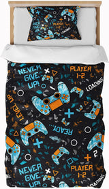 Beddengoed voor kinderen, jongens, diverse modellen, met ritssluiting, microvezel polyester Beddengoed - kinderen Naty Shop Game Controller 135X200 Cm + 80X80 Cm