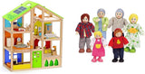 Hape E3401 Vierseizoenenhuis, gemeubileerd en E3500 - Poppenfamilie, lichte huid