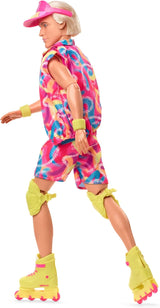 Verzamelbare Barbie Ken-pop uit de film met schaatsoutfit in retrostijl en inlineskates, JBJ51, [Meerkleurig]