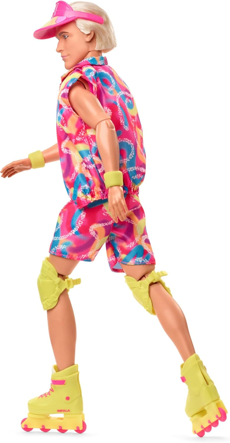 Verzamelbare Barbie Ken-pop uit de film met schaatsoutfit in retrostijl en inlineskates, JBJ51, [Meerkleurig]
