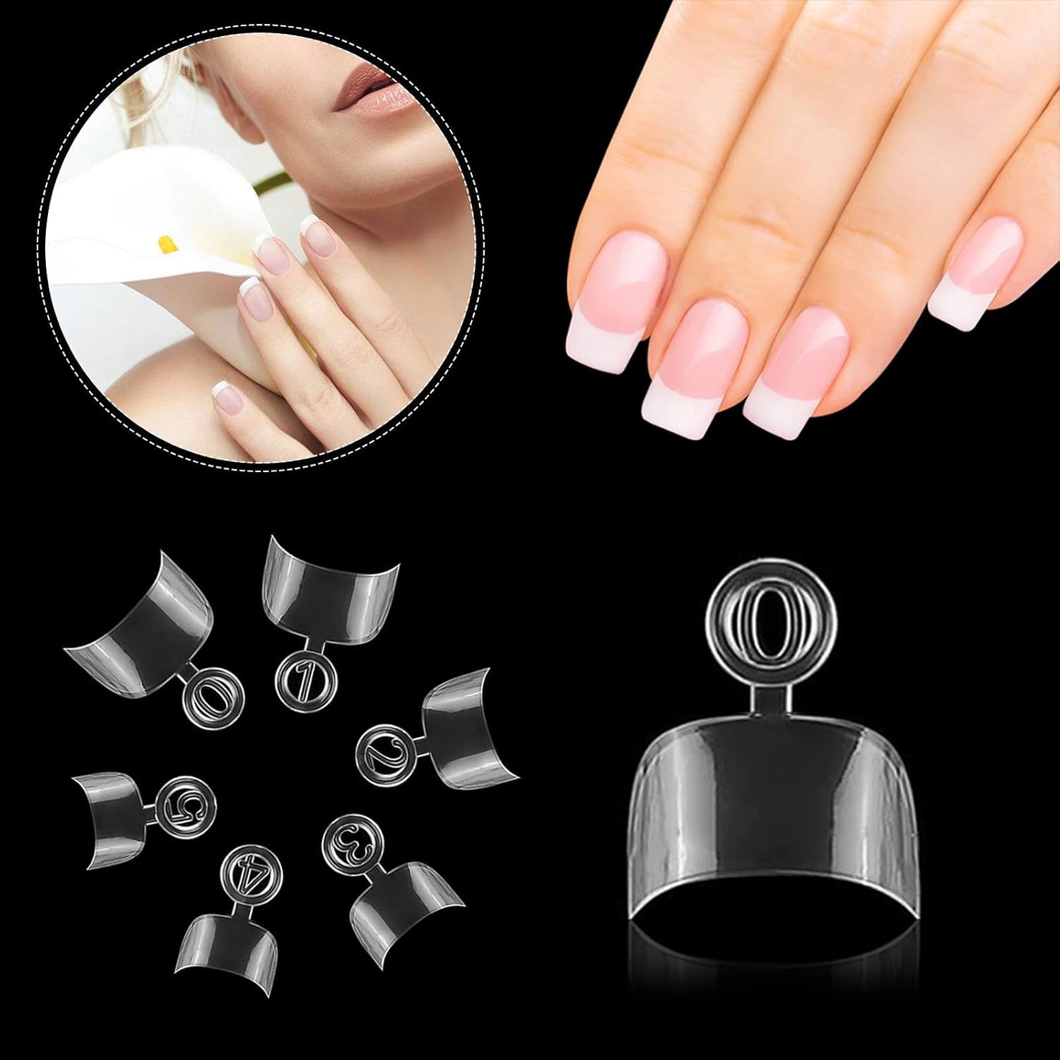 600 stuks Ovale Valse Nagel Tips 12 Maten Korte Nagel Tips Franse Half Cover Valse Nagel Tips voor DIY nagel Salon Transparant