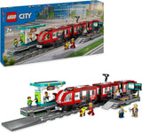 LEGO City tram met station, cadeau-idee voor voertuigspeelgoedfans vanaf 7 jaar, met 6 minifiguren en een geleidehond voor rollenspellen, bouwspeelgoed 60423 Bouwsets Besuche den LEGO-Store Standaard titel