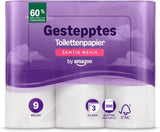 By Amazon toiletpapier, 3-laags gewatteerd, fluweelzacht, 36 rollen (9 rollen, 4 stuks), 200 vellen per rol, FSC-gecertificeerd