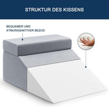 Leeskussen en beenlift Verenkussen, traagschuim nekrugbeenkussen, multifunctioneel afneembaar kussen voor bed, bank, zitten, slapen en rusten (grijs)