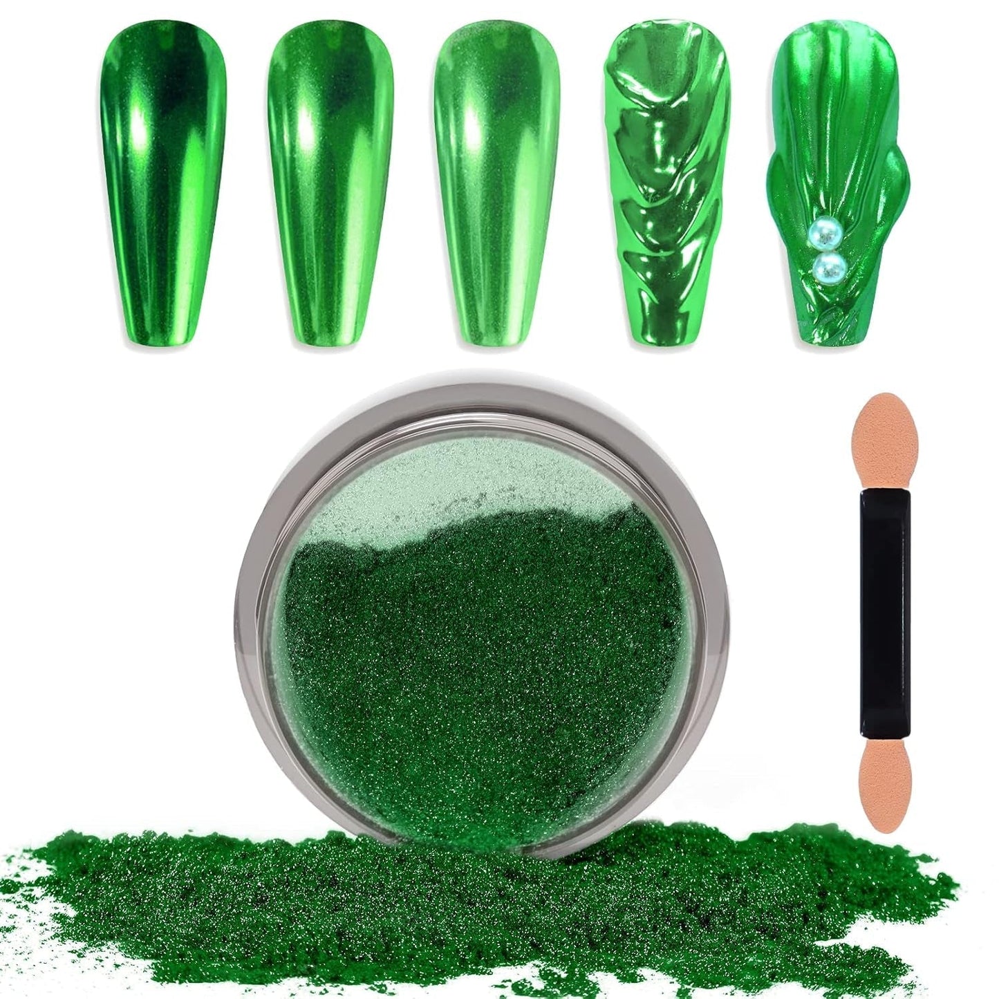 Chrome Nagel Pulver Spiegel Effect Metallic Staub Holografisch Glitter Glasierte Maniküre Decoratie Reflektierende Pigment voor DIY Gel Polish Nail Art, Harz Handwerk, Geschenke voor Goud