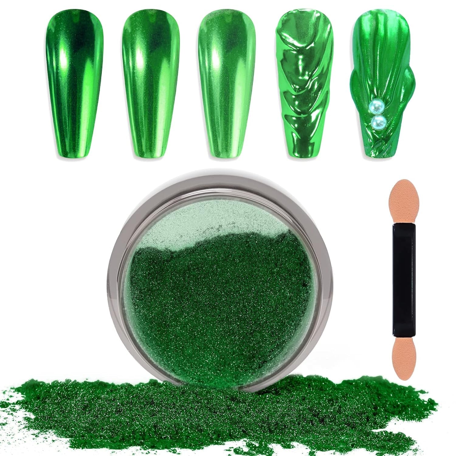 Chrome Nagel Pulver Spiegel Effect Metallic Staub Holografisch Glitter Glasierte Maniküre Decoratie Reflektierende Pigment voor DIY Gel Polish Nail Art, Harz Handwerk, Geschenke voor Goud