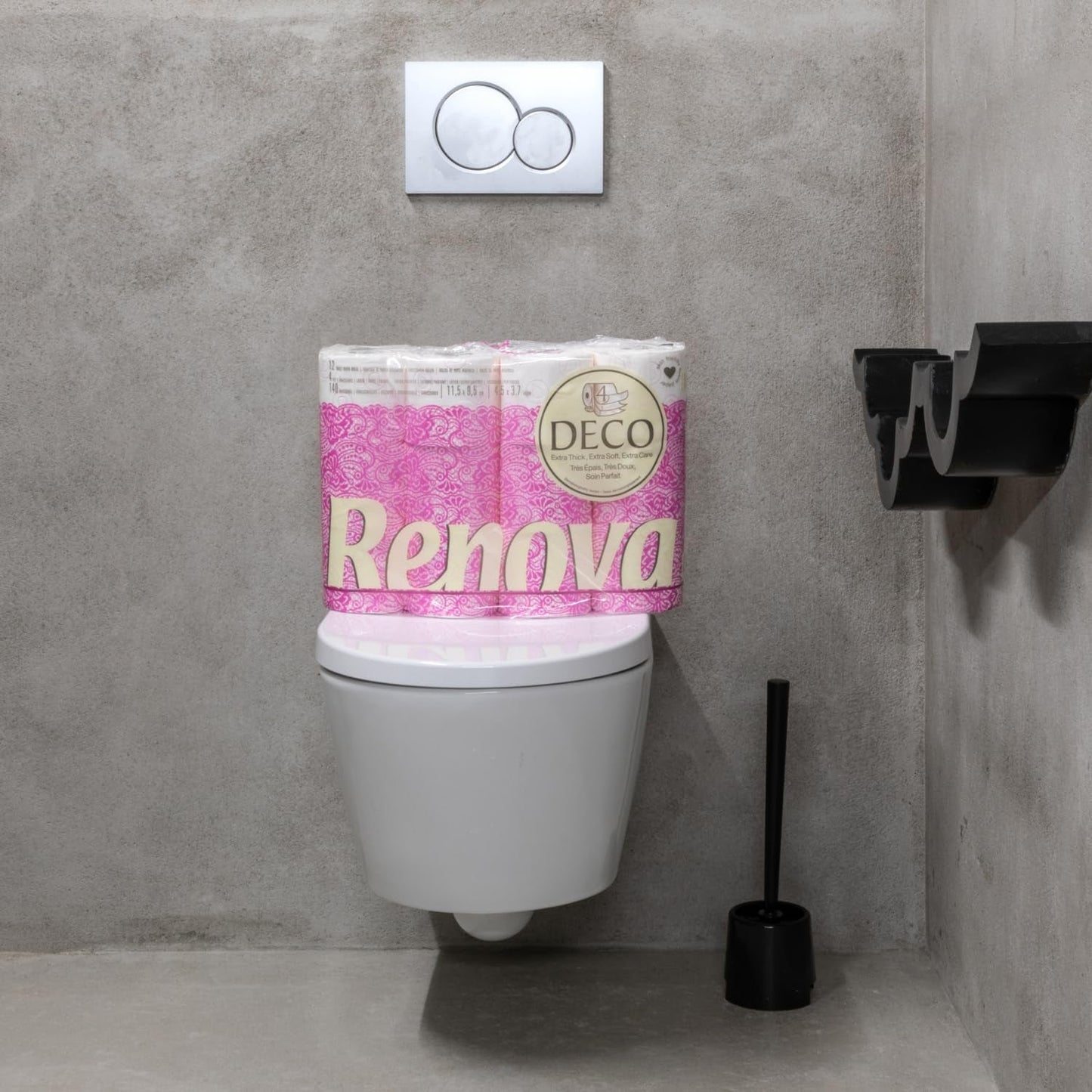Toiletpapier Renova 4 lagen wit gedecoreerd geurend - 12 rollen rol Blanco Decorado Perfumado