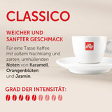illy, Compatibel Aluminium-Kaffeekapseln CLASSICO, 100% Arabica met tonen van oranje bloemen en jasmijn, zoete smaak en zoete nasmaak, 10 verpakkingen van 10 capsules (100 in totaal)