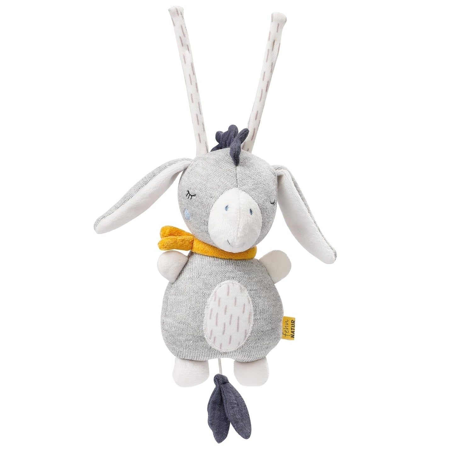 Fehn mini muziekdoosfee - knuffel en slaaphulpje: opwindbare muziekdoos met de zachte melodie "Zwanenmeer" kalmeert in elke situatie - voor baby's en peuters vanaf 0+ maanden Speelgoed Bebe Naty Shop De aard van de ezel