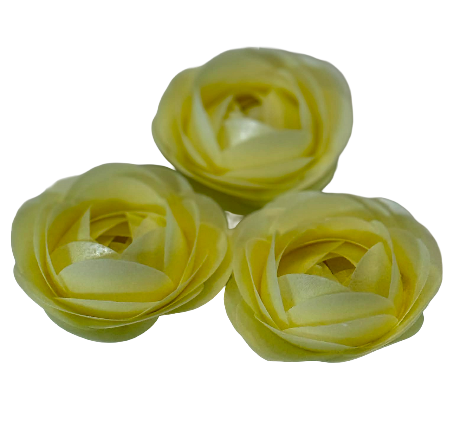 DulceVafa Eetbare Wafeldecoratie Gele Rozen - Set Met 3 Napolitaanse Bloemen, Diameter 8 Cm