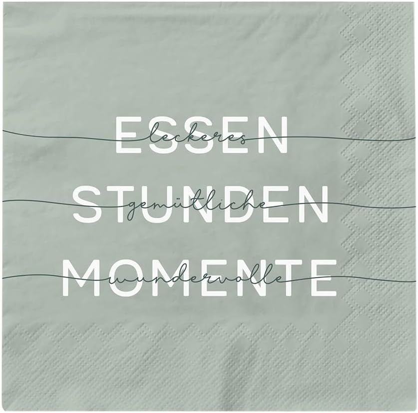 Grafik Werkstatt Servetten Mit Spruch Groß | 20 stuks | 16,5 x 16,5 cm | Groen | Eten, uren, momenten
