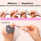 Aokitec 14 Stück Silikon Tool Nägel Pinsel voor Gel Nailack UV, Wiederwendbare Gel Pinsel voor UV Nailack Chrome Nail Powder, Nail Art Zubehör Für Ombre Blush Mirror Effekt, Nägel Selber Machen