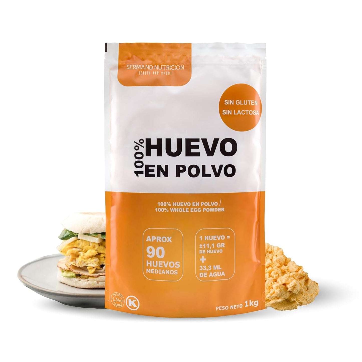 Eipoeder uit Freilandeiern (1kg) | Pasteurisiertes Vollei Pulver | Ohne Zusatztoffe | Glutenvrij & lactosevrij | Vakuumverpackung in Zip-Beutel