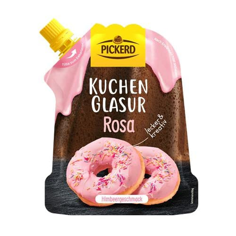 Cakeglazuur, Roze, bessen- en frambozensmaak, 125 gram Glazuren en Decor Naty Shop
