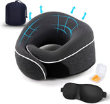 TALLGO Reisnekkussen Beste Memory Foam Vliegtuigkussen Hoofdsteun Zacht Verstelbaar Kussen voor Vliegtuig Auto Thuis Roze Naty Shop Cervicale Orthopedische Kussens Zwart 4 Standaard