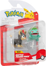 Pokémon PKW3583 - Battle Figure Pack - Leufeo & Bisasam, Officiële gedetailleerde figuren, elk 5 cm Actiefiguren Naty Shop