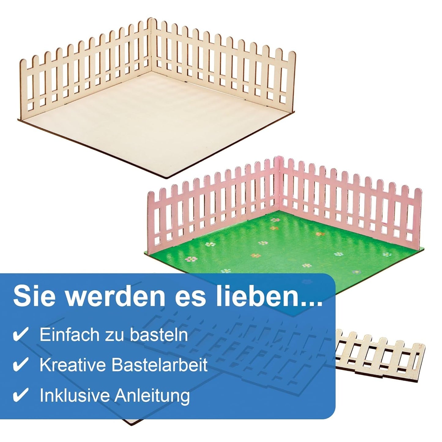 Baker Ross FN256 Mini Houten Tuinpoppenhuis - 1 Pack Kinderpoppenhuisset Knutselset