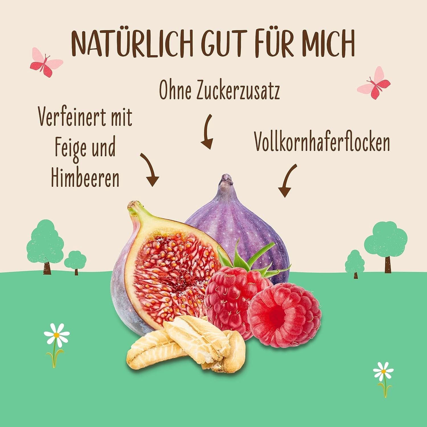 Allos Ongezoete vijgen- en frambozenpap, Set 6 x 500 gram Granen Naty Shop