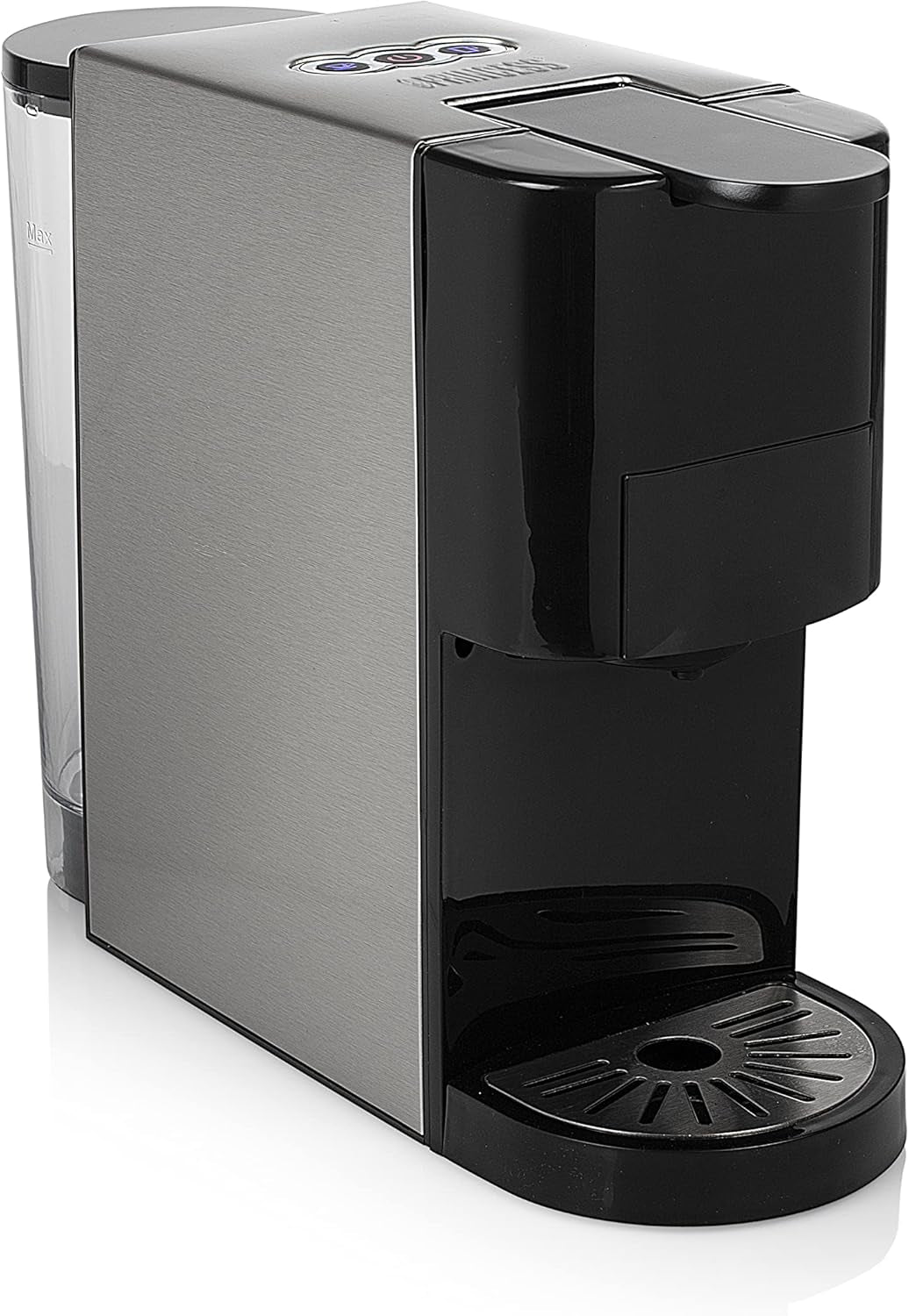 Princess 5-in-1 espressomachine met meerdere capsules - Compatibel met Nespresso, Dolce Gusto, Lavazza a Modo Mio en ESE Pads, 0,8 l capaciteit, 1450 W, zilver, zwart