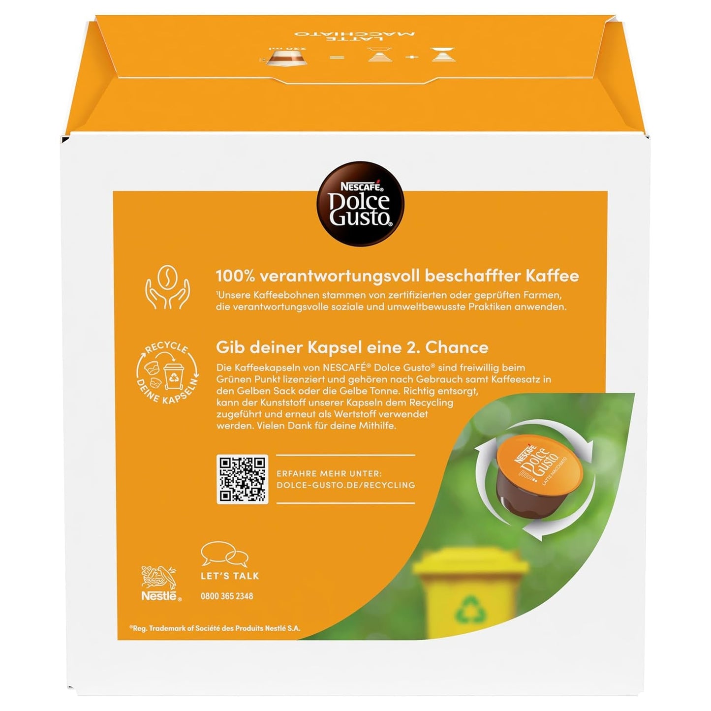 NESCAFÉ DOLCE GUSTO Latte Macchiato Kaffeekapseln 6er-pakket (6 x 16 Kapseln)