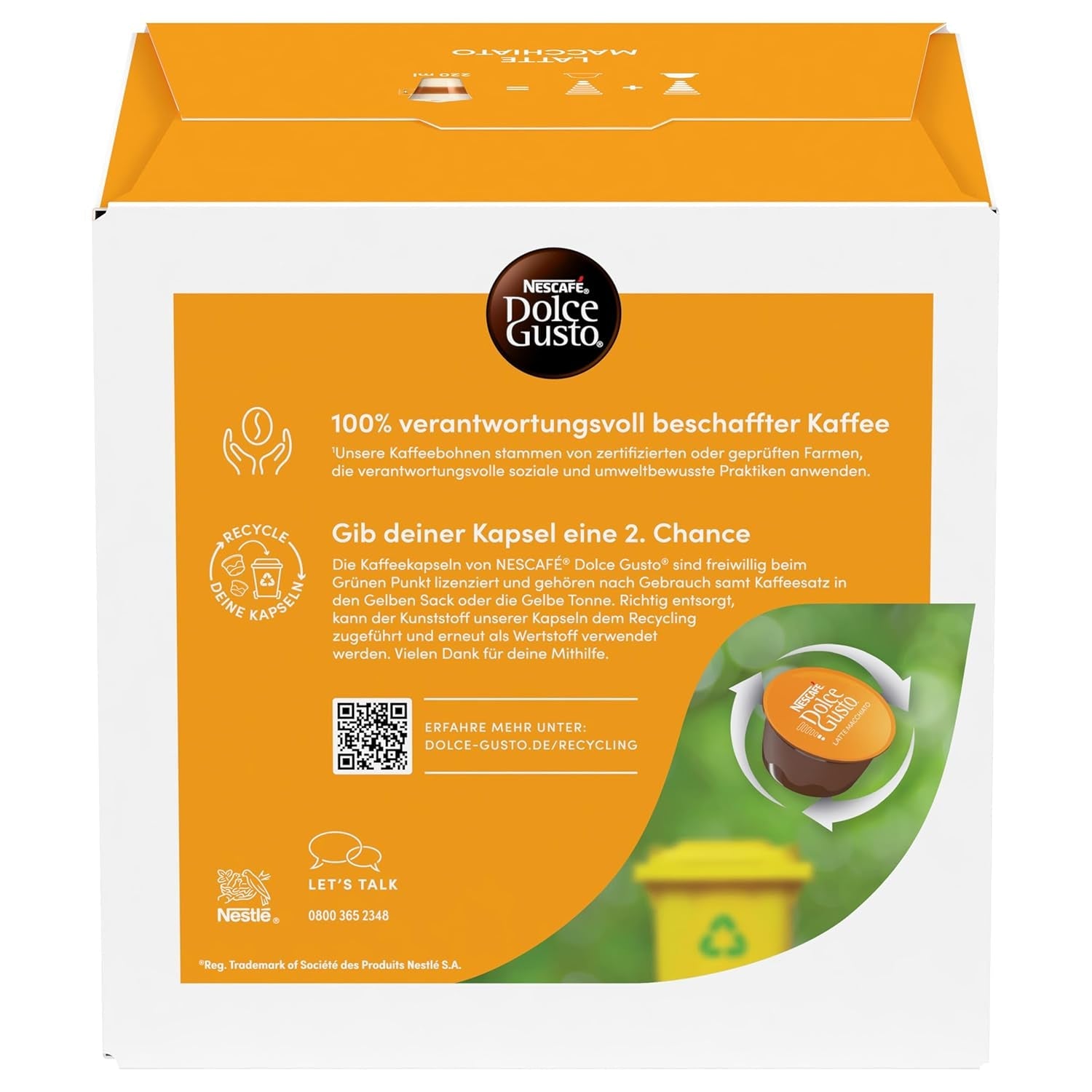 NESCAFÉ DOLCE GUSTO Latte Macchiato Kaffeekapseln 6er-pakket (6 x 16 Kapseln)