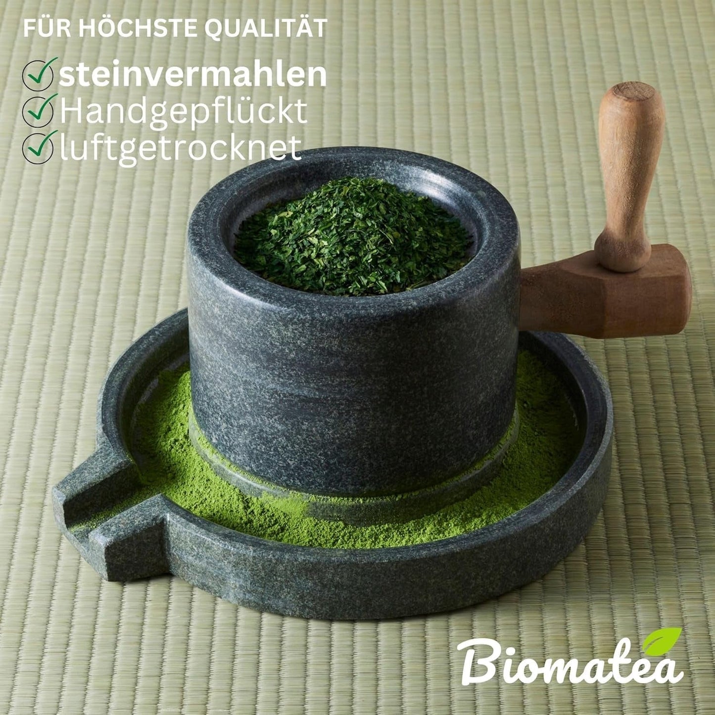 50G Matcha van ceremoniële kwaliteit uit Japan - 100% natuurlijk, vrij van pesticiden en getest - Steengrond - Moegi Matcha Premium Japans theepoeder