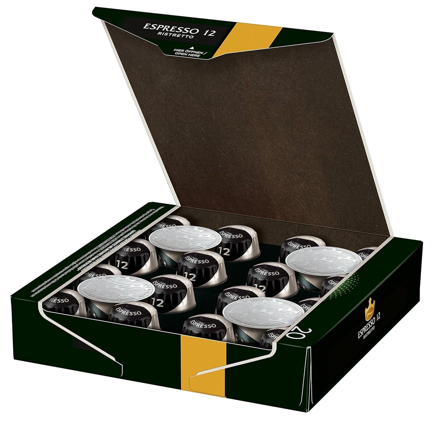 Kaffeekapseln Espresso Ristretto, Intensität 12 van 12 & Kaffeekapseln Krönung Crema, 200 Nespresso compatibele Kapseln, 10er Pack, 10 x 20 Getränke, 1040 g