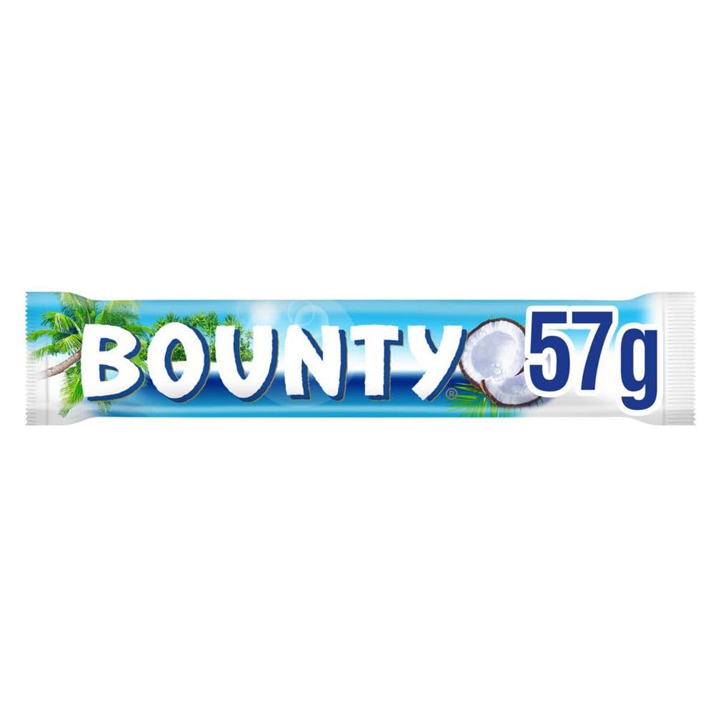 Bounty Chocoladerepen Kokoschocoladesmaak 24 repen in een verpakking (24 x 57 g)