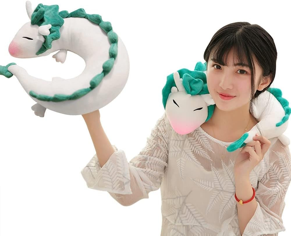 Lieve kleine witte draak Chihiro nekkussen Japanse animatie Cervicale orthopedische kussens Naty Shop