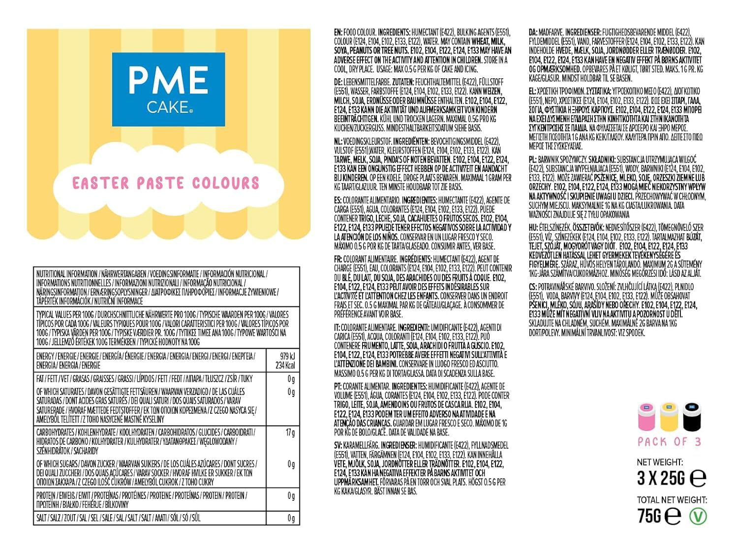 Paastaartkleurset Set van 3 (75g)