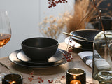 Creatable, 23146, SOFT TOUCH BLACK-serie, 20-delige serviesset, porseleinen combinatieservies, vaatwasser- en magnetronbestendig, gemaakt in Portugal