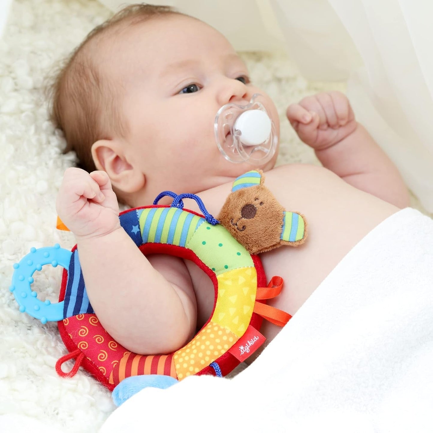 SIGIKID 40490 Actieve ring Baby Activity PlayQ Speelgoed voor meisjes en jongens aanbevolen voor kinderen vanaf 3 maanden veelkleurig Babyspeelgoed Naty Shop