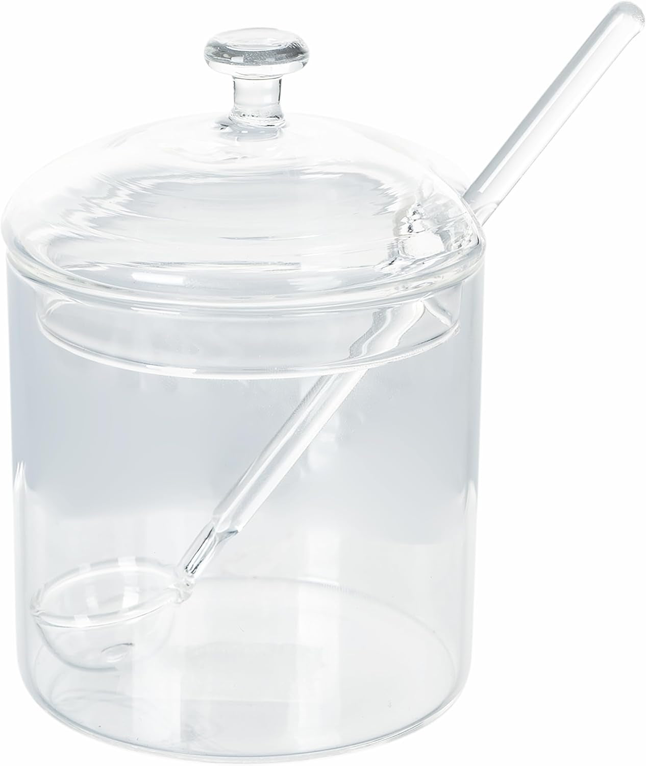 300 ml transparante borosilicaatglazen pot met deksel en lepel Good Morning
