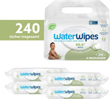 Waterdoekjes Plastikvrij, Texturierte Reinigungstücher Für Kleinkinder & Babies, 240 Stück (4 Packungen), 99,9 % Wasserbasierte Reinigungstücher, Unperfümiert Für Empfindliche Haut Naty Shop