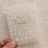 JMEOWIO 3D Nagelsticker Blumen Nail Art Sticker Selbstklebend Nagelaufkleber 5D Stereoskopisch Zomer Frühling Blumen Dekoration Nageldesign Zubehör 4 Blatt