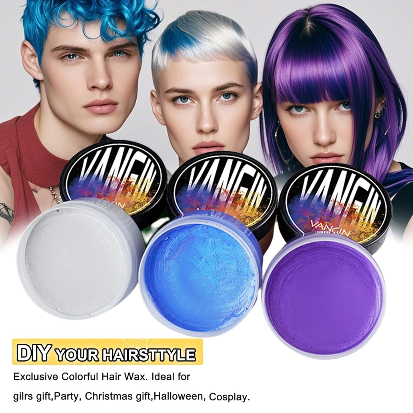 Groene Tijdelijke Haarverf, Styling Haarkleur voor Mannen Vrouwen, Natuurlijke Haarpommade, Haarverf Wax voor Feest, Cosplay & Halloween, Kerstmis, Crème Tijdelijke Haarverf (100g, Groen) Naty Shop Haarverf